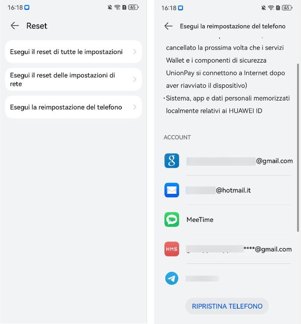 Come formattare il telefono Huawei