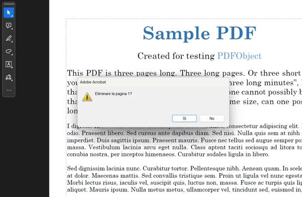 Eliminare pagina da PDF Adobe Acrobat Pro