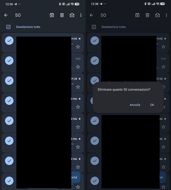 Eliminare email da Gmail velocemente Android