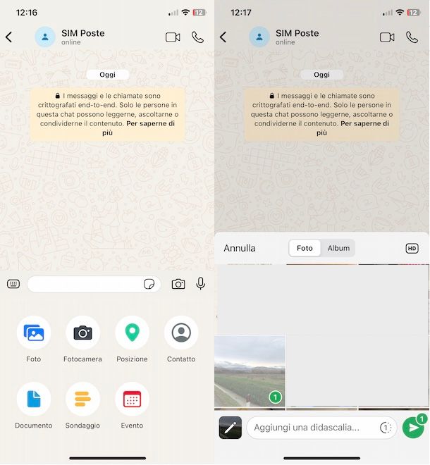 Inviare foto con WhatsApp da iPhone