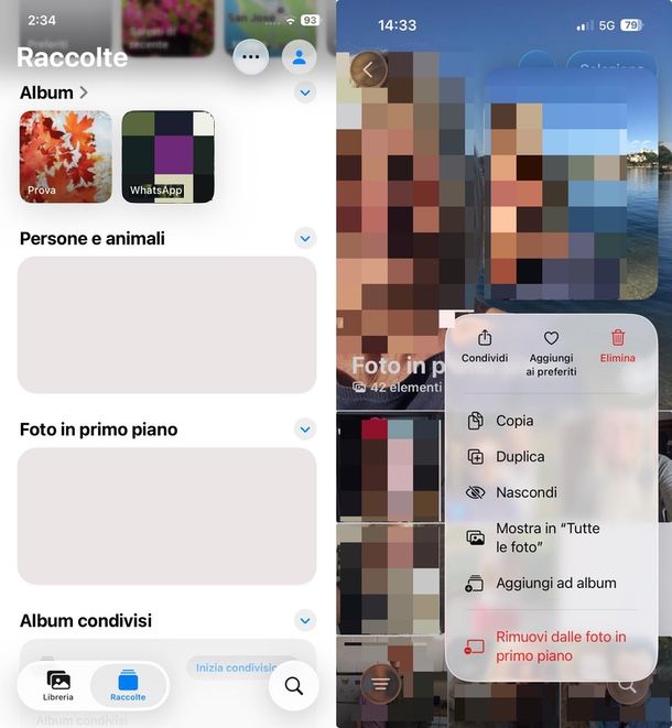 togliere foto da primo piano iPhone