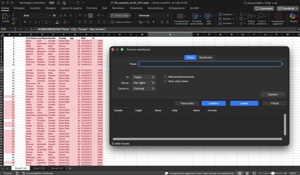Cercare con Trova Excel