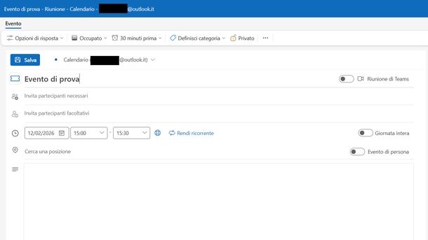 Impostare promemoria con suoneria Outlook Windows