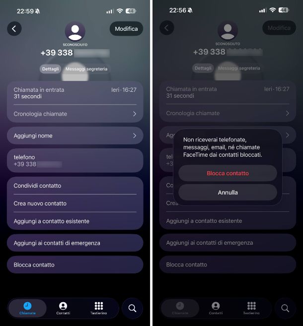 Blocco predefinito di Android e iPhone