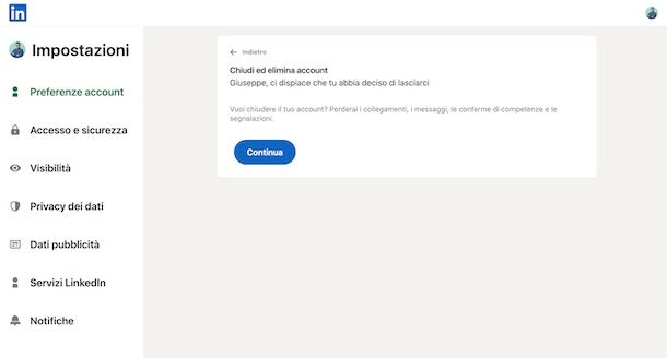 Cancellarsi da LinkedIn