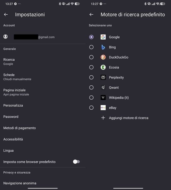 Impostare Google come motore di ricerca Mozilla Firefox Android