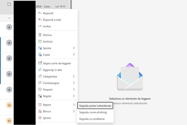 Bloccare spam su Hotmail Web