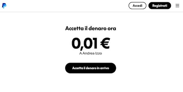Ricevere soldi su PayPal senza account