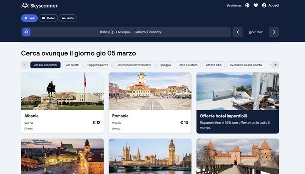 Siti per prenotare voli