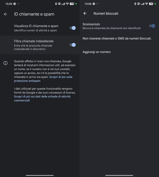 Bloccare spam su Android