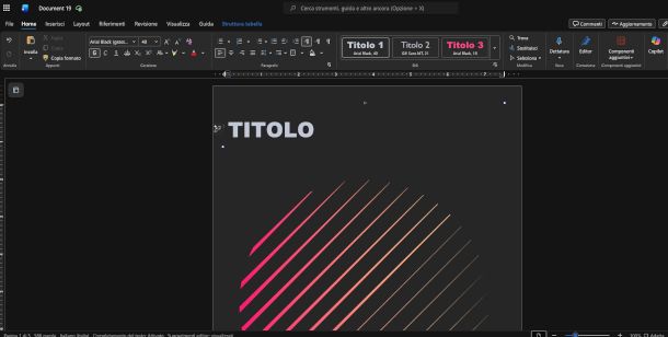 interfaccia Word online con modello per tesi