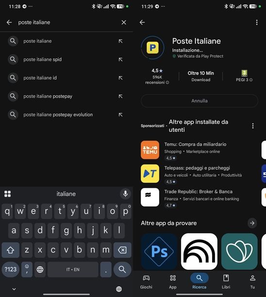 Scaricare app Poste Italiane Android