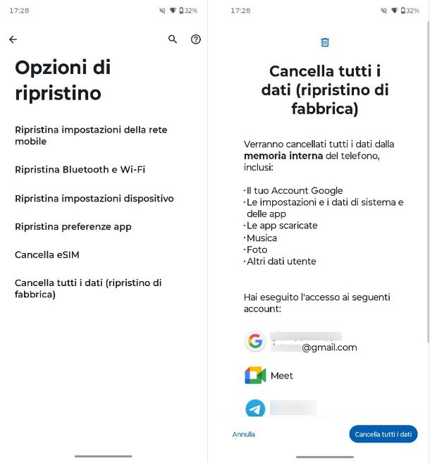 Come formattare il telefono Android