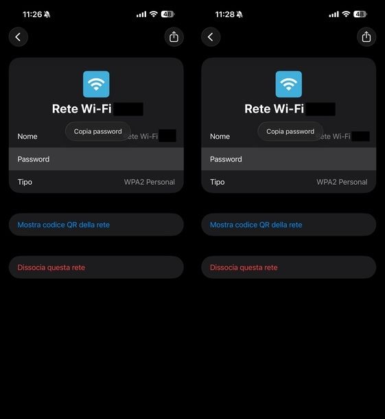 Recuperare password Wi-Fi iOS