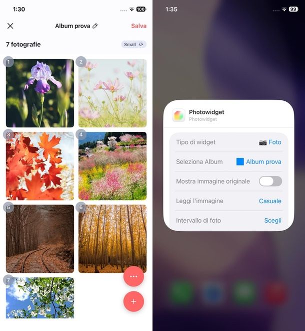 widget esterno per foto in primo piano iPhone