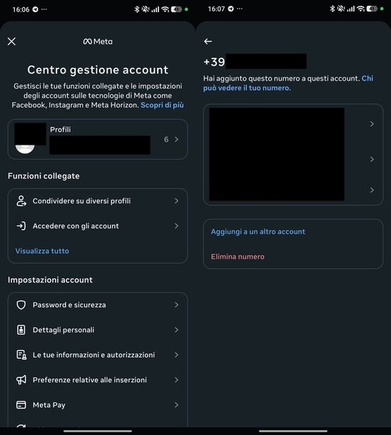 Nascondere numero di telefono Instagram