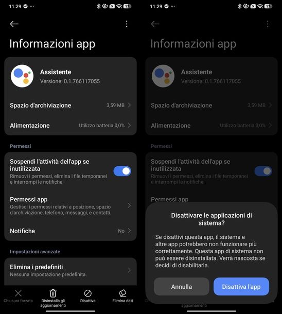 Cancellare app predefinite Android