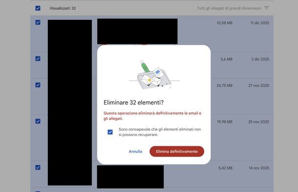 Liberare spazio Gmail Google One Web