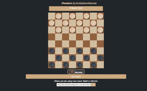 gioco dama su sito BuddyBoardGames