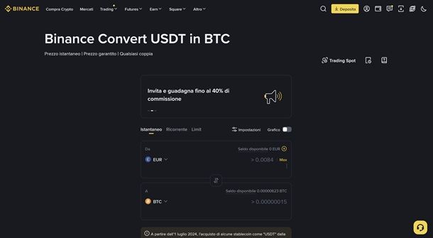 Come usare Binance