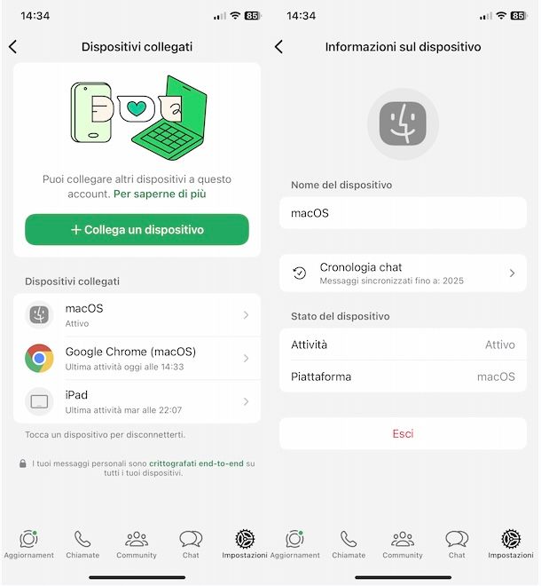 Scollegare WhatsApp dal PC da remoto