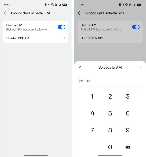 Come togliere il PIN dalla SIM OPPO