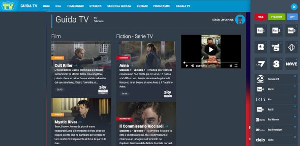 pagina sito TV Sorrisi e canzoni