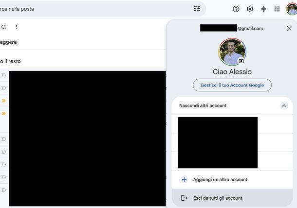 Eliminare indirizzo email da Gmail Web