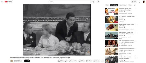 Film completi gratis su YouTube