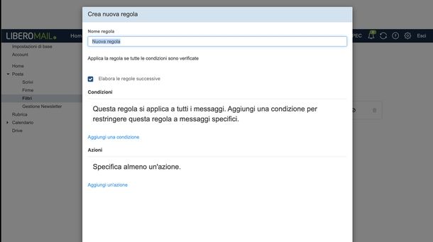 Bloccare spam su Libero Mail Web