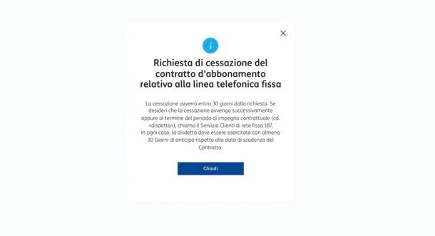 Cessazione linea TIM