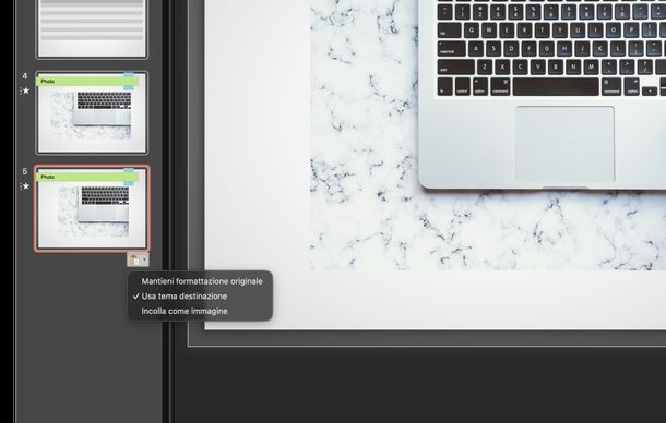 Unire due PowerPoint in uno solo macOS