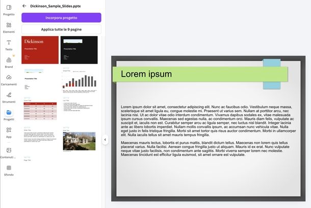 Unire due PowerPoint su Canva Web