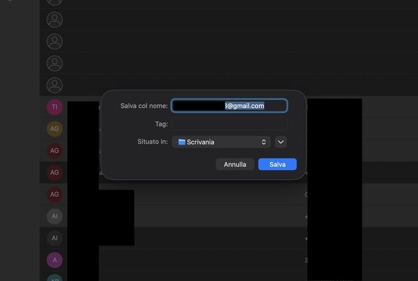 Esportare contatti Outlook macOS