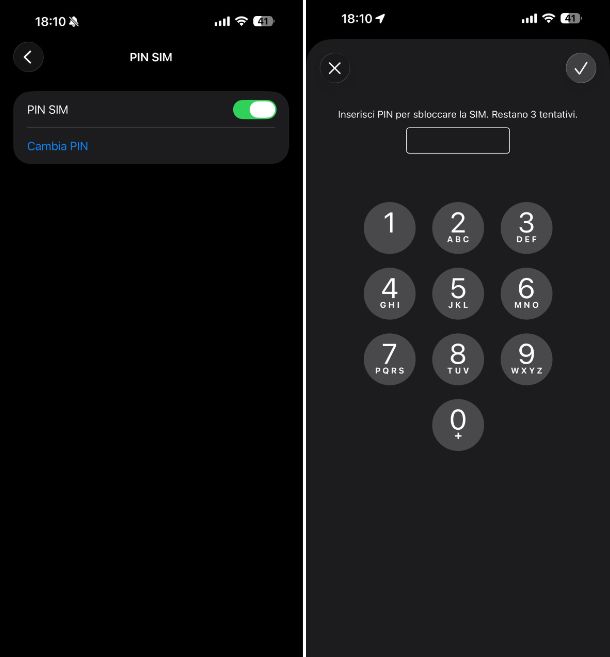 Come togliere il PIN della SIM su iPhone