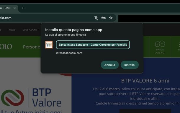 Scaricare app Intesa Sanpaolo PWA