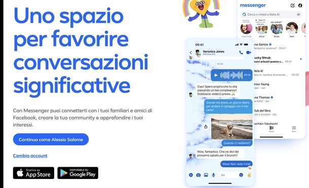 Usare Messenger.com