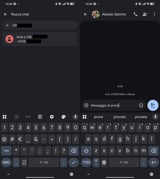 Inviare SMS a numero non in rubrica Messaggi Android