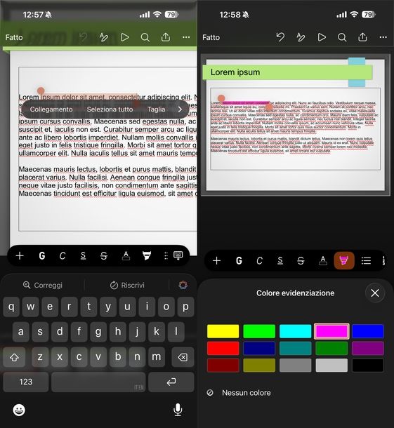 Evidenziare testo PowerPoint iOS