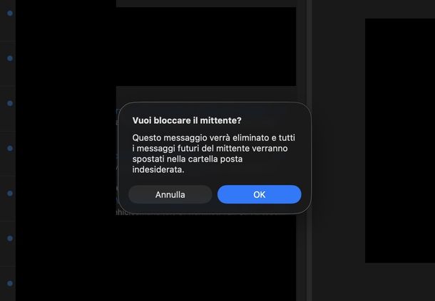 Bloccare spam su Hotmail macOS