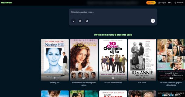 pagina sito MovieWiser