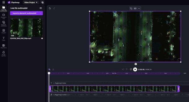 interfaccia Clipchamp