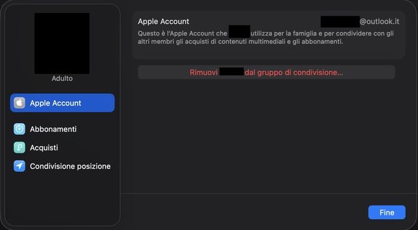 Cambiare password iCloud Famiglia