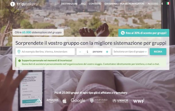 home page sito Trip Makery