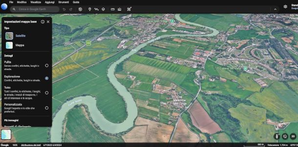 interfaccia Google Earth