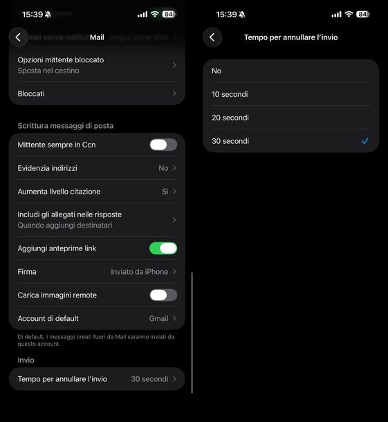 Cancellare mail inviata Mail iOS