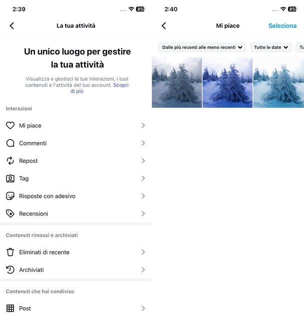 rimuovere Mi piace Instagram