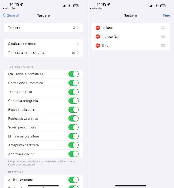 Tastiera predefinita