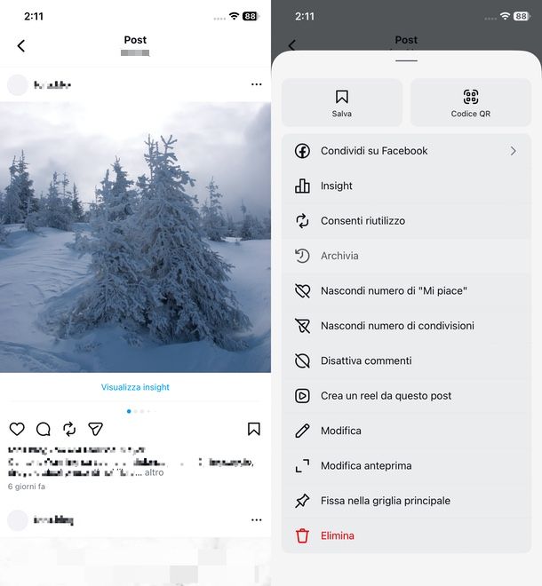 come archiviare su Instagram