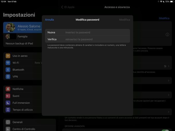 Recuperare password ID Apple iPad